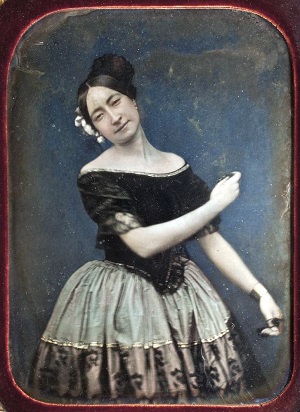 Retrato al daguerrotipo de una bailarina, 1850.