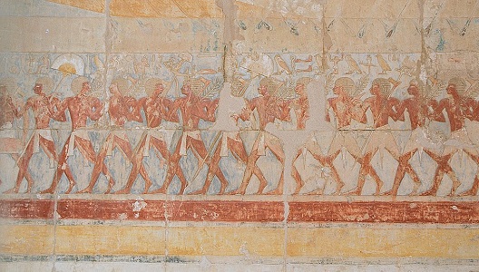 Relieve en el templo de Hatshepsut en Deir-el-Bahari