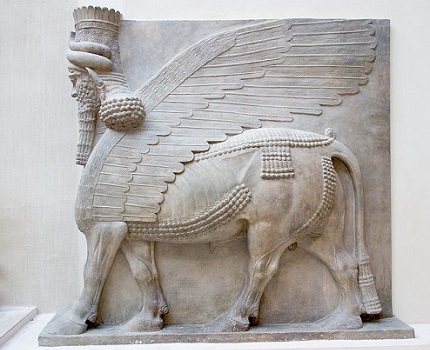 Arte asirio. Toro androcéfalo alado de Dur-Sharrukin