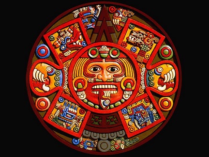 Disco central del calendario azteca en la Piedra del Sol.