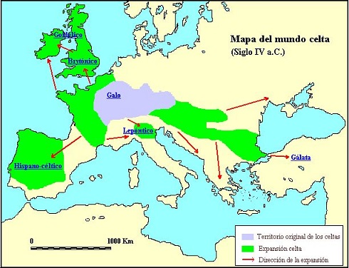 Mapa del mundo celta