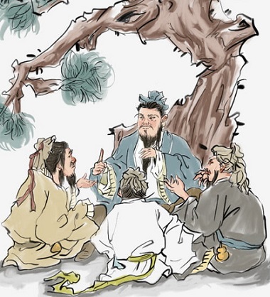Ilustración de Confucio impartiendo sus enseñanzas.