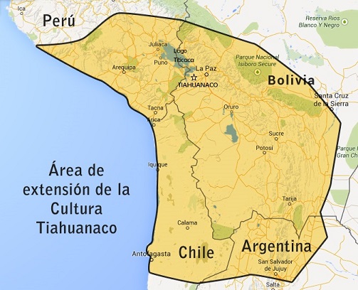 Mapa de la ubicación geográfica de la cultura Tiahuanaco