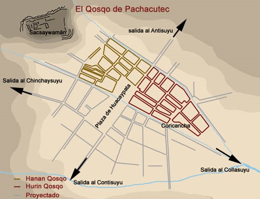 Plano de la ciudadela de Cuzco