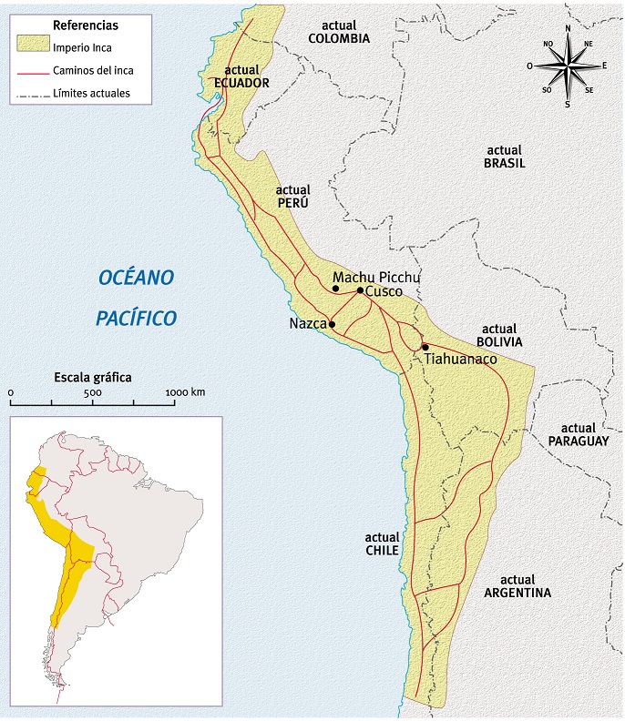 Ubicación geográfica del imperio incaico