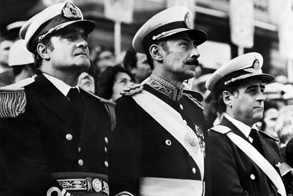 Emilio Eduardo Massera, Jorge Rafael Videla y Orlando Ramón Agosti, Junta Militar argentina