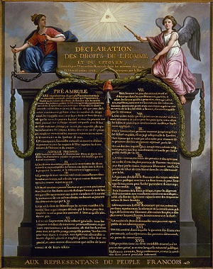 Representación de la Declaración de los Derechos del Hombre de 1789