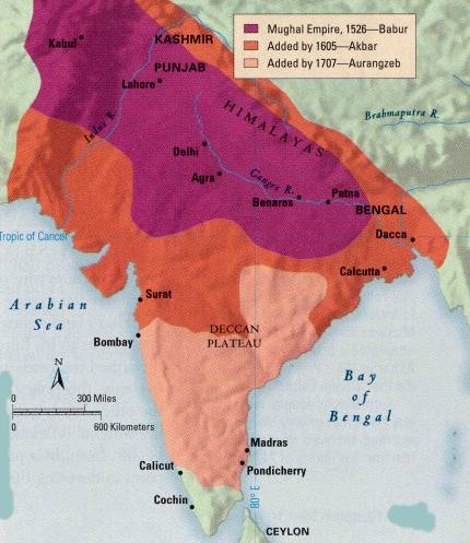 Extensión del Imperio Mogol en la India