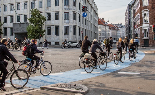 Las calles de las principales ciudades de Dinamarca cuentan con carril para bicicletas 
