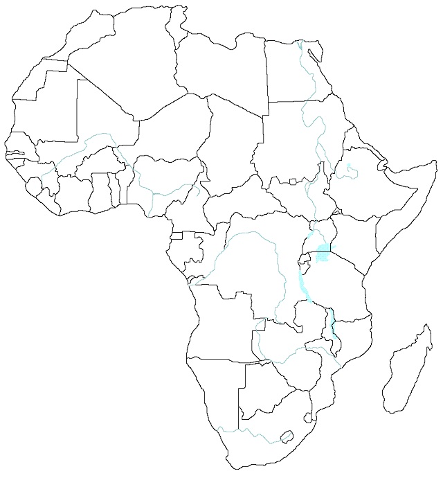 Croquis del mapa de África con la división política