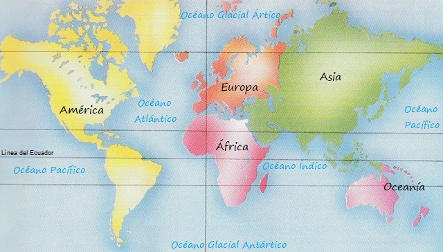 Mapamundi: Continentes y Océanos