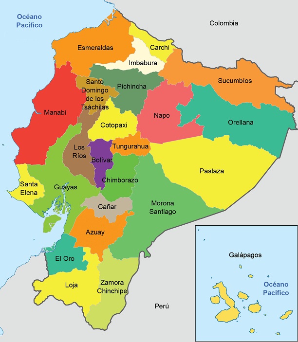 Mapa de Ecuador: División política