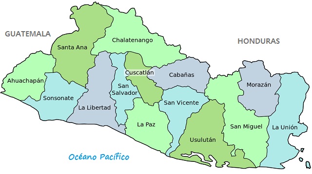 Mapa de El Salvador: División política