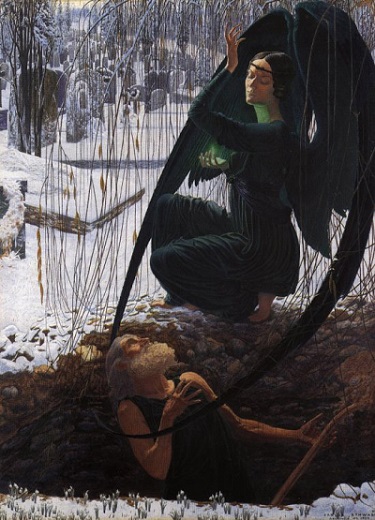 La muerte del sepulturero del suizo Carlos Schwabe