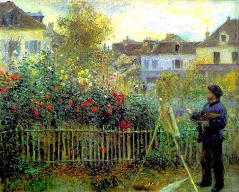 “Monet pintando en su jardín de Argenteuil” por Pierre-Auguste Renoir, 1873.