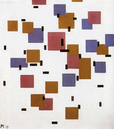 “Composición en color A” de Piet Mondrian.