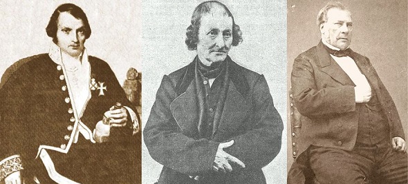 Mariano Eduardo de Rivero, François Désiré Roulin y Jean-Baptiste Boussingault.