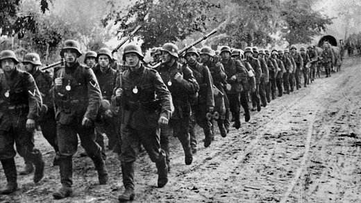 Tropas alemanas entrando en Polonia en septiembre de 1939