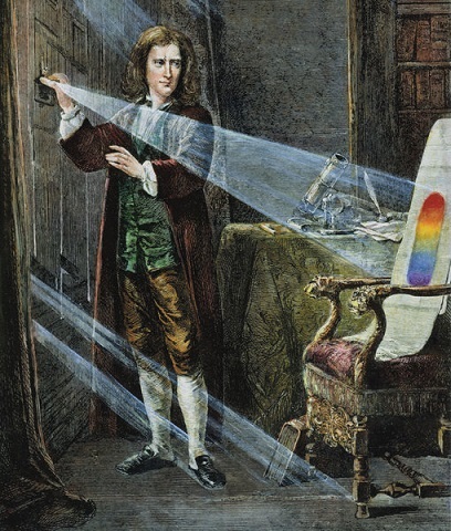 estudios sobre la luz realizados por Newton