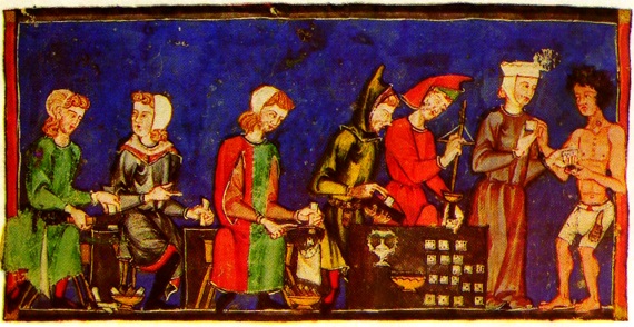 miniatura de 1282, del Libro de ajedrez, dados y tablas