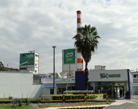 Instalaciones de la empresa suiza Nestlé en Bugalagrande, Valle del Cauca, Colombia.