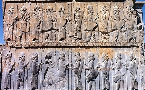 Soldados de la guardia del rey persa. Relieve de Persépolis.