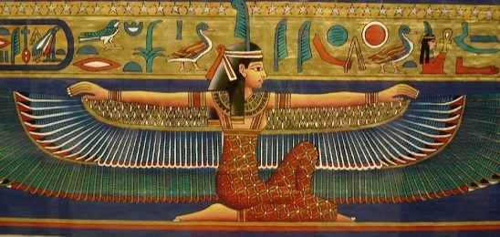 Representación de Ma'at como diosa alada