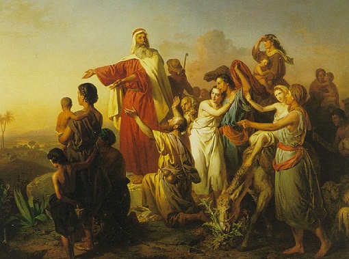 Moisés liderando a los israelitas fuera de Egipto. József Molnár.