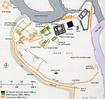 Plano de la ciudad de Assur