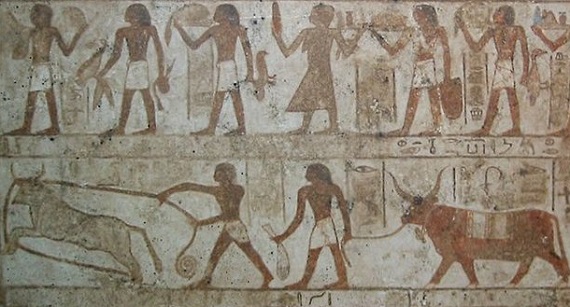 Mural en una necrópolis del Primer Período Intermedio en Heracleópolis