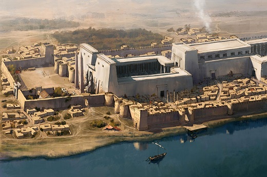 Recreación del Templo de Luxor en la ciudad de Tebas