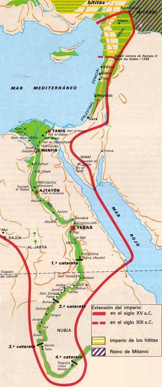 Mapa de Egipto bajo Thutmosis III