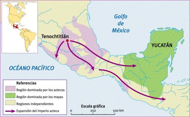 Mapa aztecas mayas
