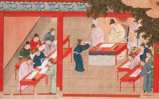 Magistrados y escribas del Emperador Chino