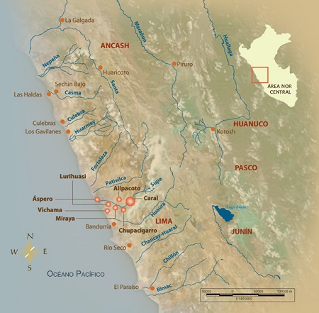 Ubicación geográfica de la cultura Caral