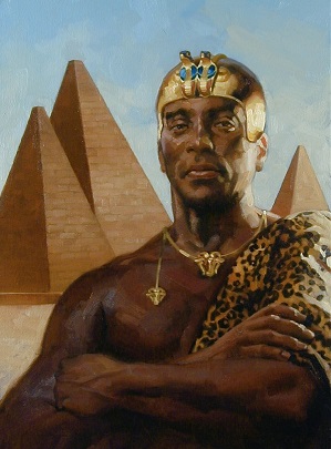 Ilustración del faraón Piye.
