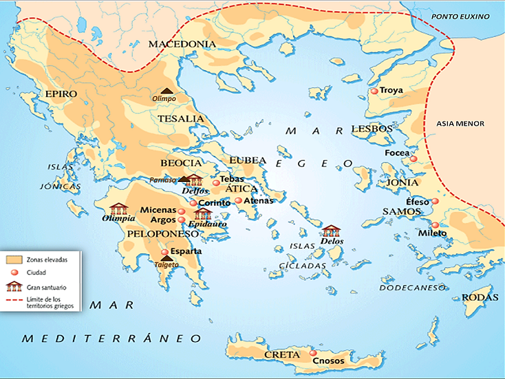 Mapa de Grecia Antigüa