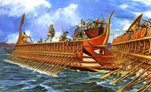 Réplica naval de un trirreme ateniense perteneciente a la Armada Helénica