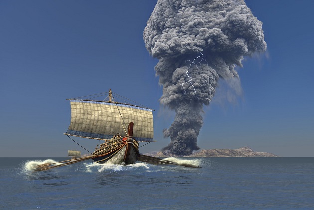 Erupción del volcán de Santorini