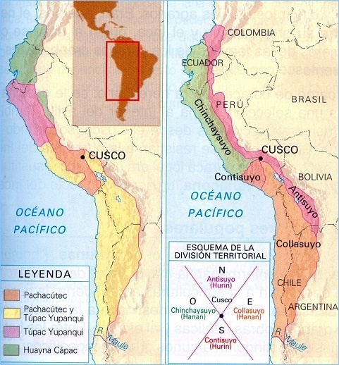 Imperio Inca. División territorial.