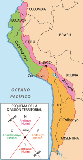 División territorial del imperio inca “Tahuantinsuyo”