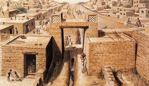  Ilustración de una de las puertas de acceso a la ciudad de Harappa