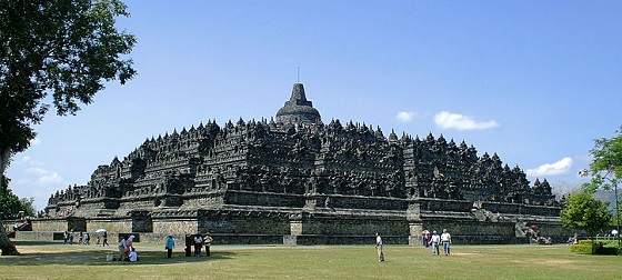 La estupa (templo budista) de Borobudur in Java, Indonesia