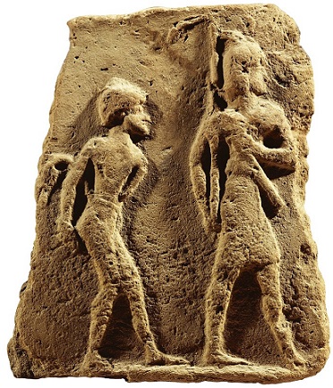 Relieve de arcilla correspondiente a la época de las dinastías amorreas en Mesopotamia