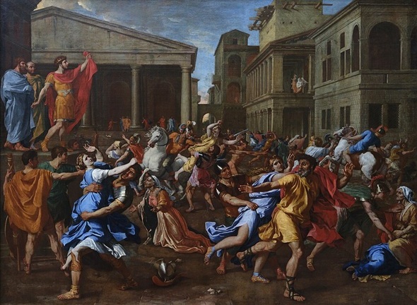“El rapto de las sabinas”. Nicolas Poussin. 1637-1638. Museo del Louvre.