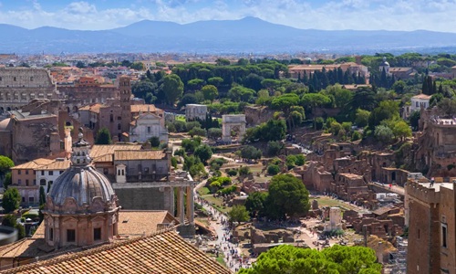 Vista aérea del Foro romano