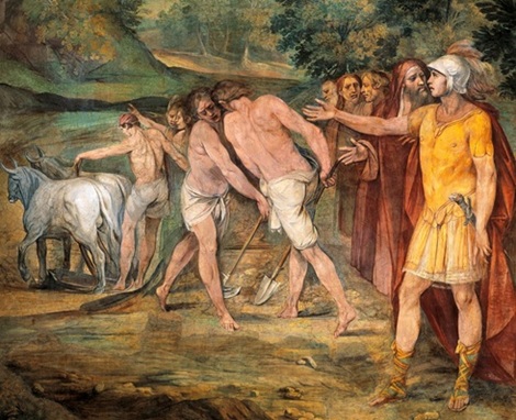 “Rómulo marcando los límites de Roma”. Fresco realizado por Giuseppe Cesari (1568-1640). “Rómulo marcando los límites de Roma”. Fresco realizado por Giuseppe Cesari (1568-1640).