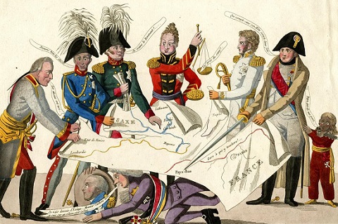 Ilustración satírica del Congreso de Viena