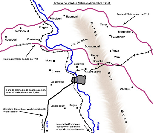 Mapa de Verdún