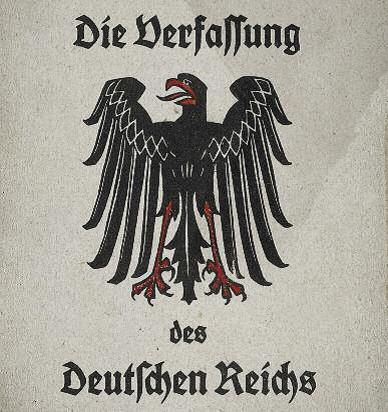 Portada de la Constitución de la República de Weimar
